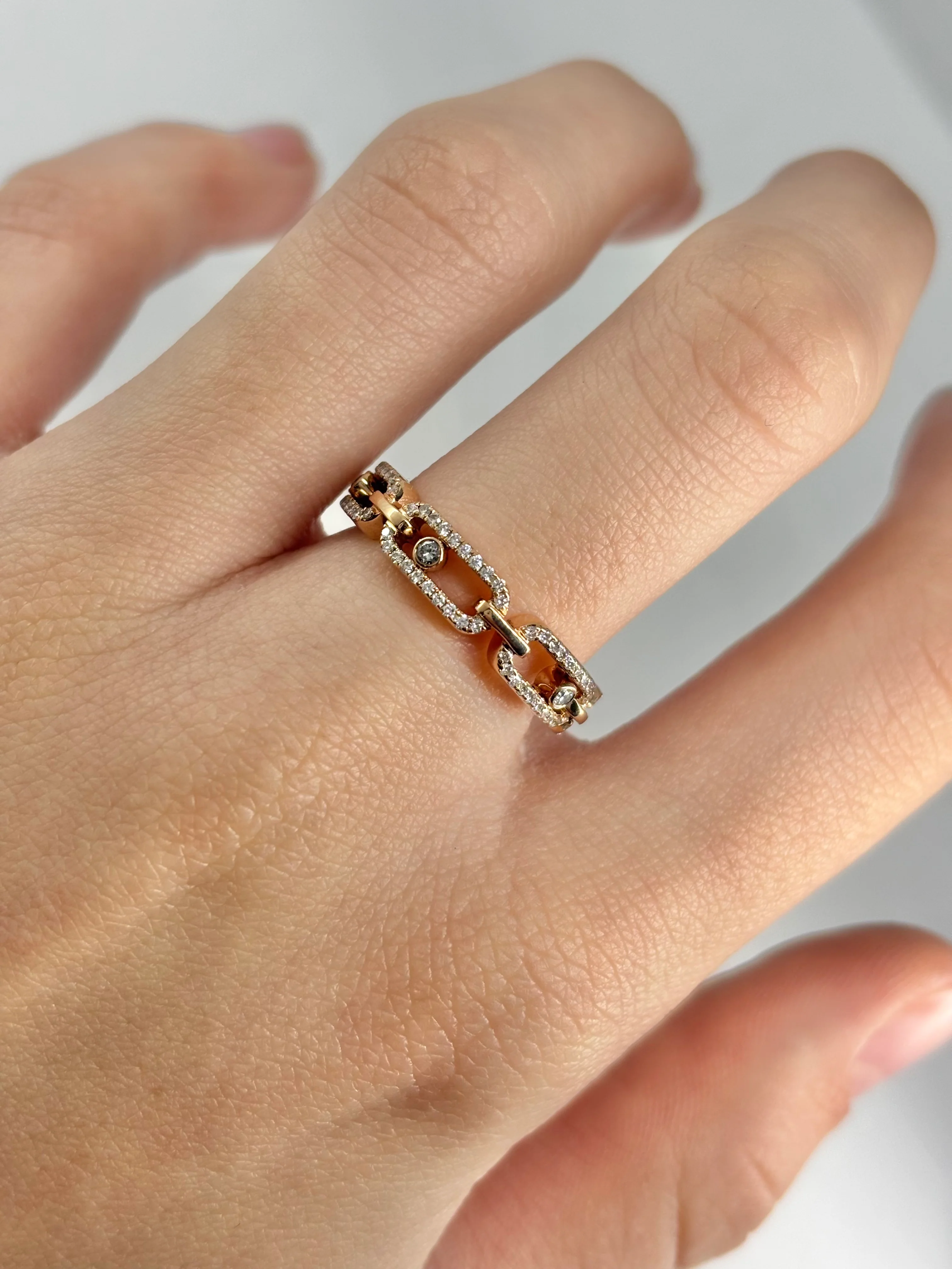 Bague Pavée MESSIKA "Move Link" en or rose et diamants - Image 2