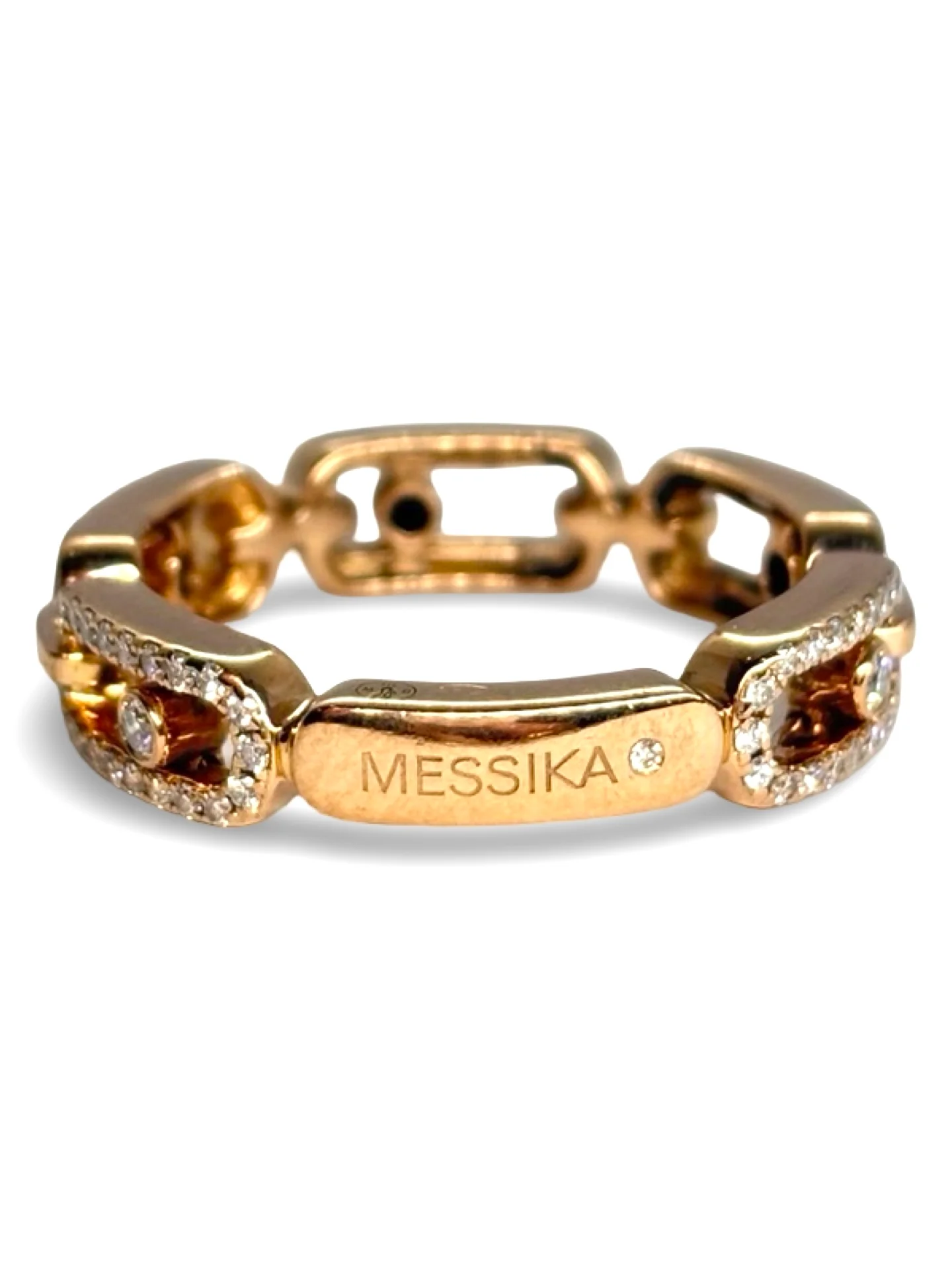 Bague Pavée MESSIKA "Move Link" en or rose et diamants - Image 3
