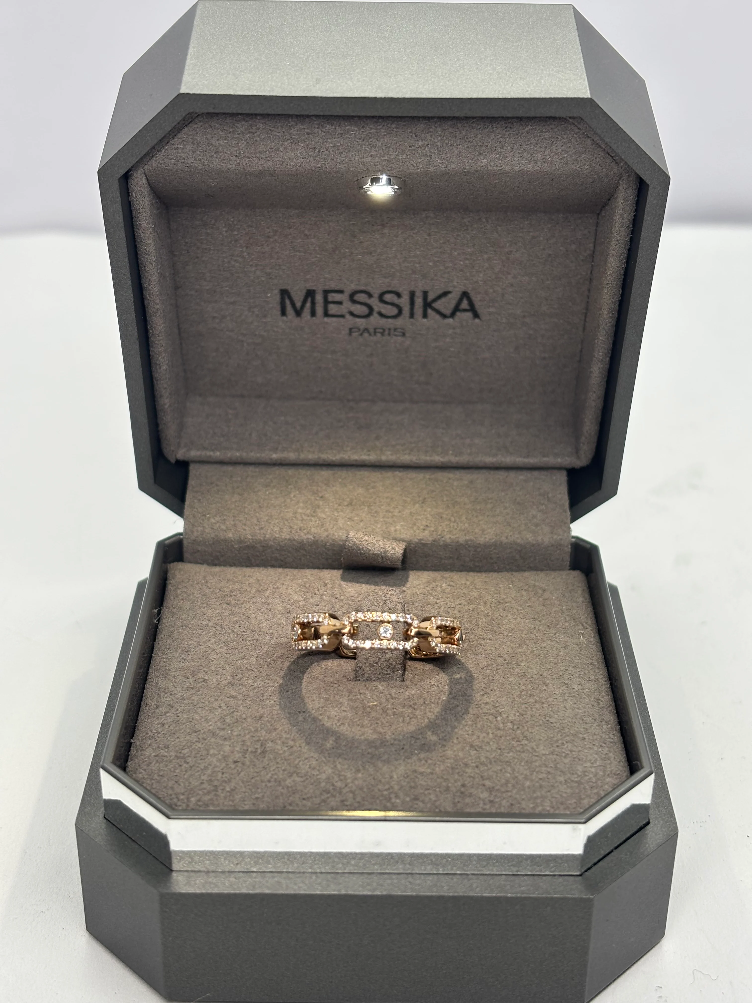 Bague Pavée MESSIKA "Move Link" en or rose et diamants - Image 5