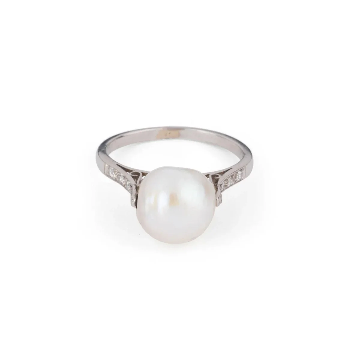 Bague Perle Akoya et platine - Image 3