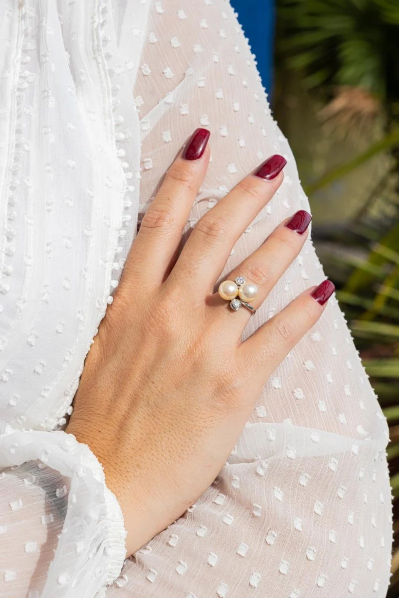 Bague Perle en or blanc Perle - Image 2