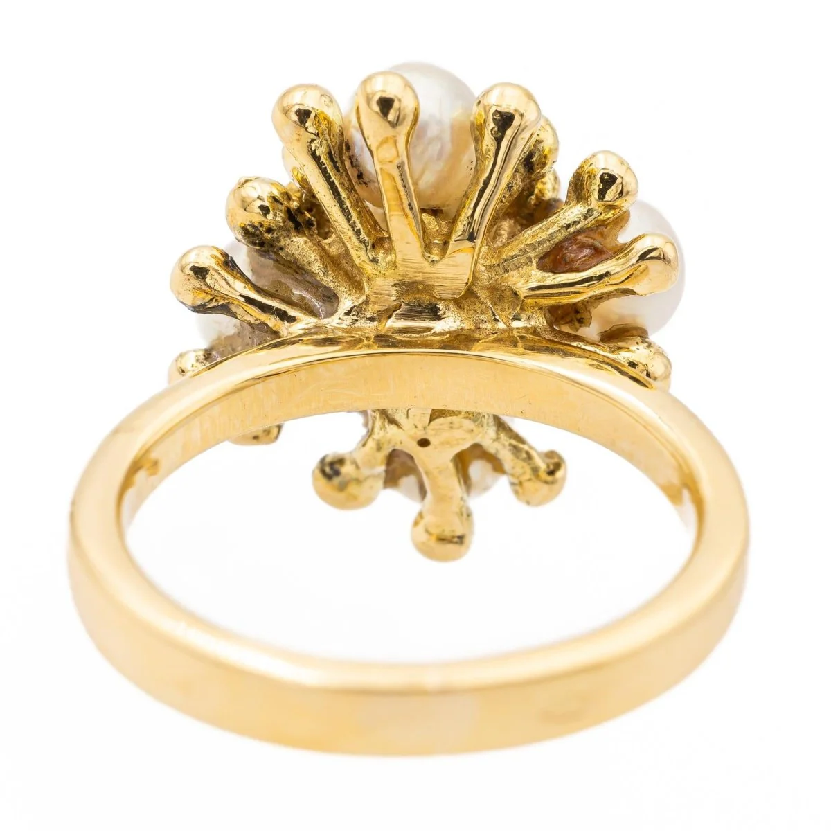 Bague en or jaune et perles - Image 5