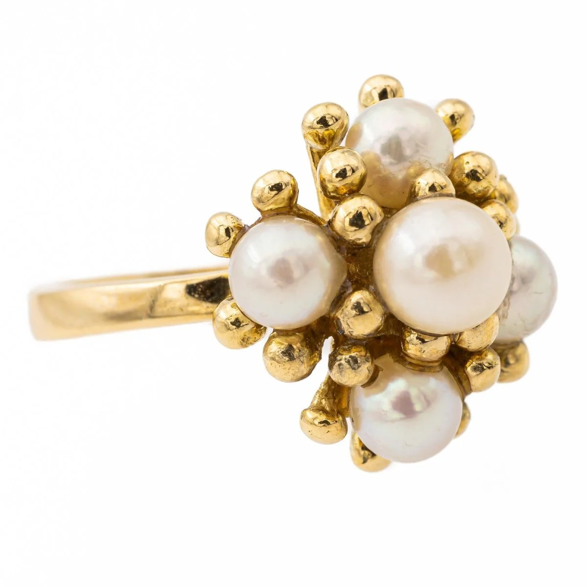 Bague en or jaune et perles - Image 7