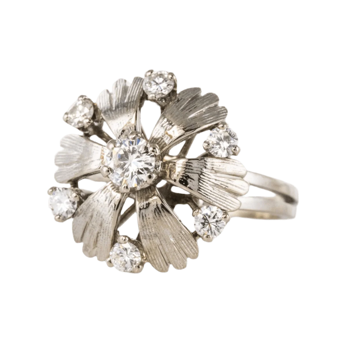 Bague Dôme en or blanc et diamants - Image 3