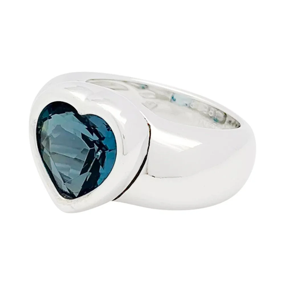 Bague Piaget, "Coeur", or blanc et topaze - Image 7