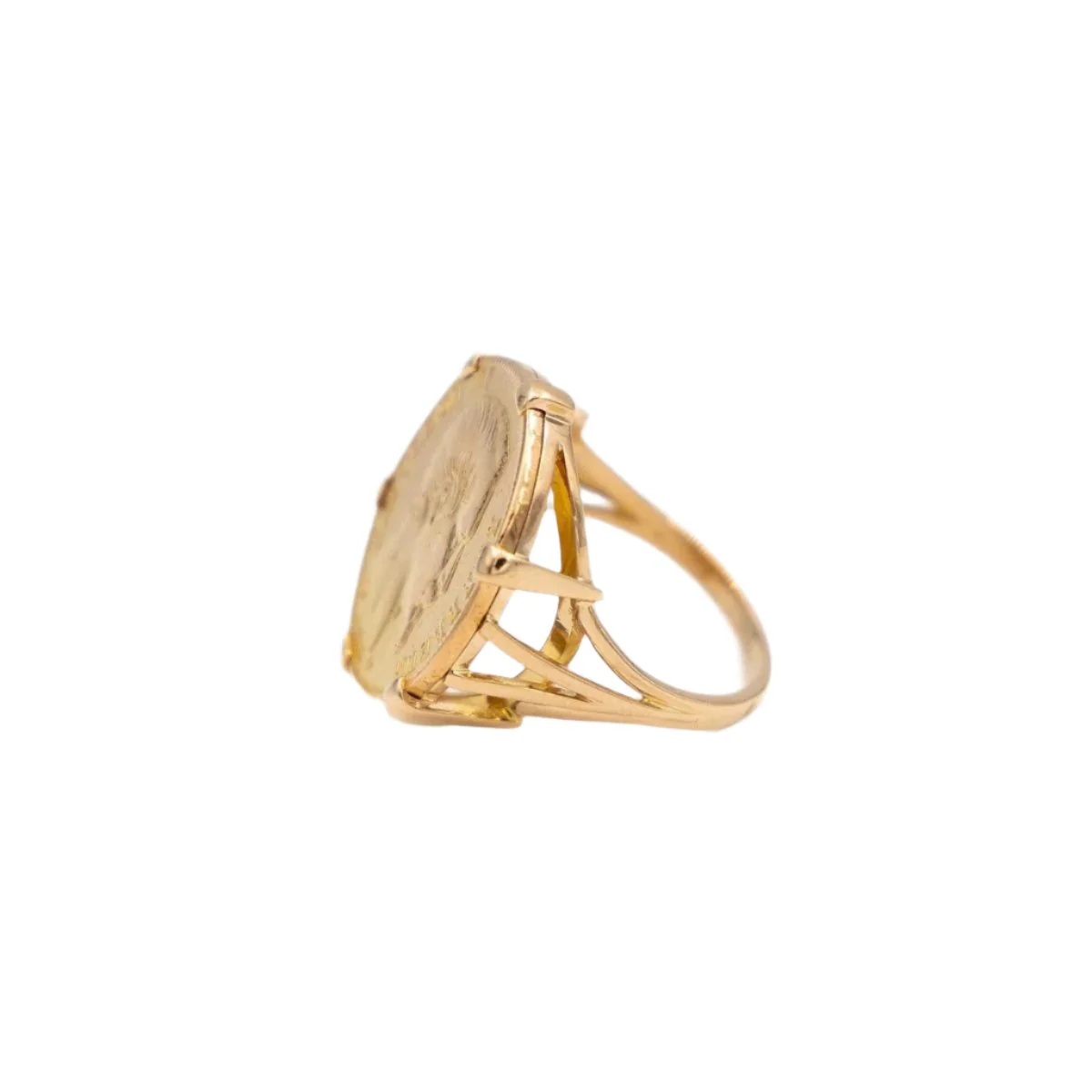 Bague Chevalière Pièce Napoléon III en or jaune - Image 4