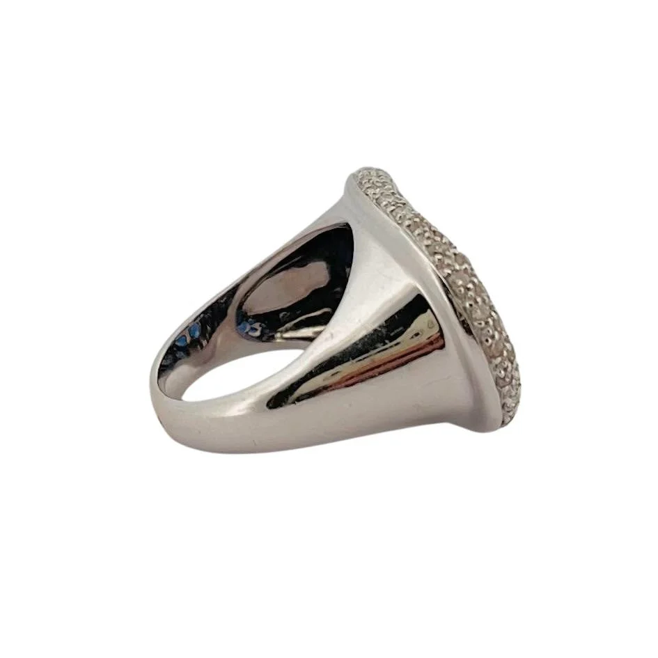 Bague Plateau en or blanc, saphirs et diamants - Image 3