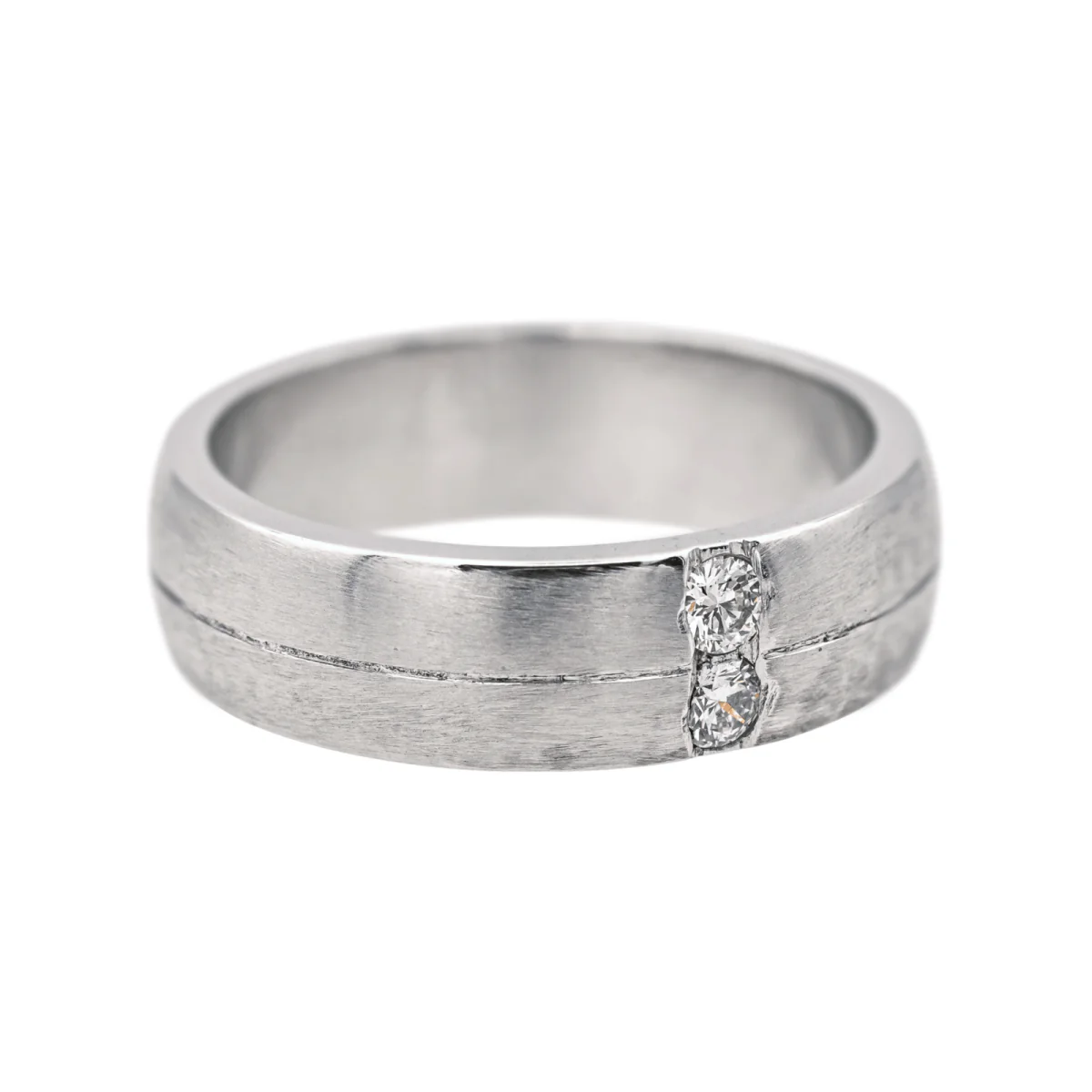 Bague Alliance en platine et diamants - Image 6