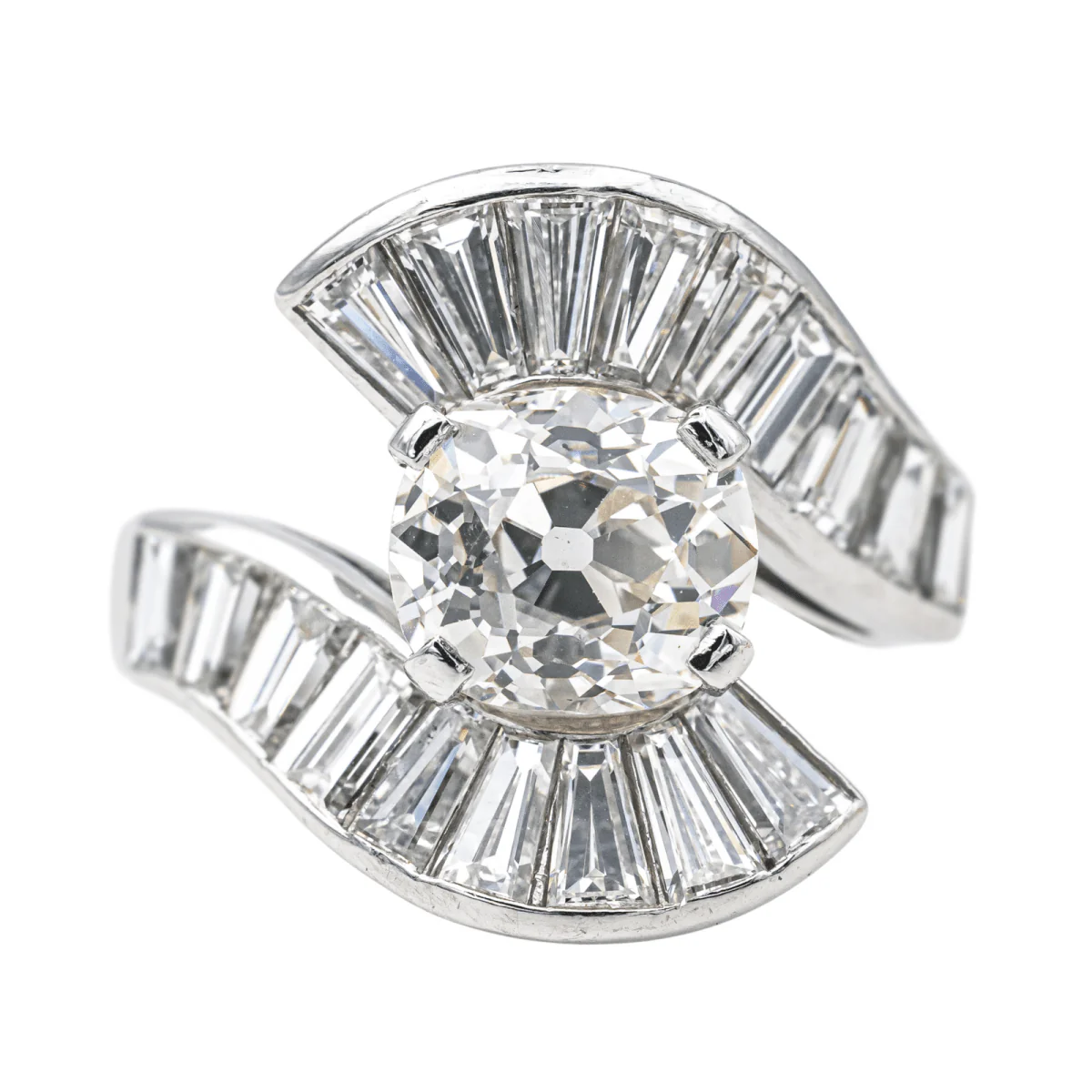 Bague Solitaire en platine et diamants