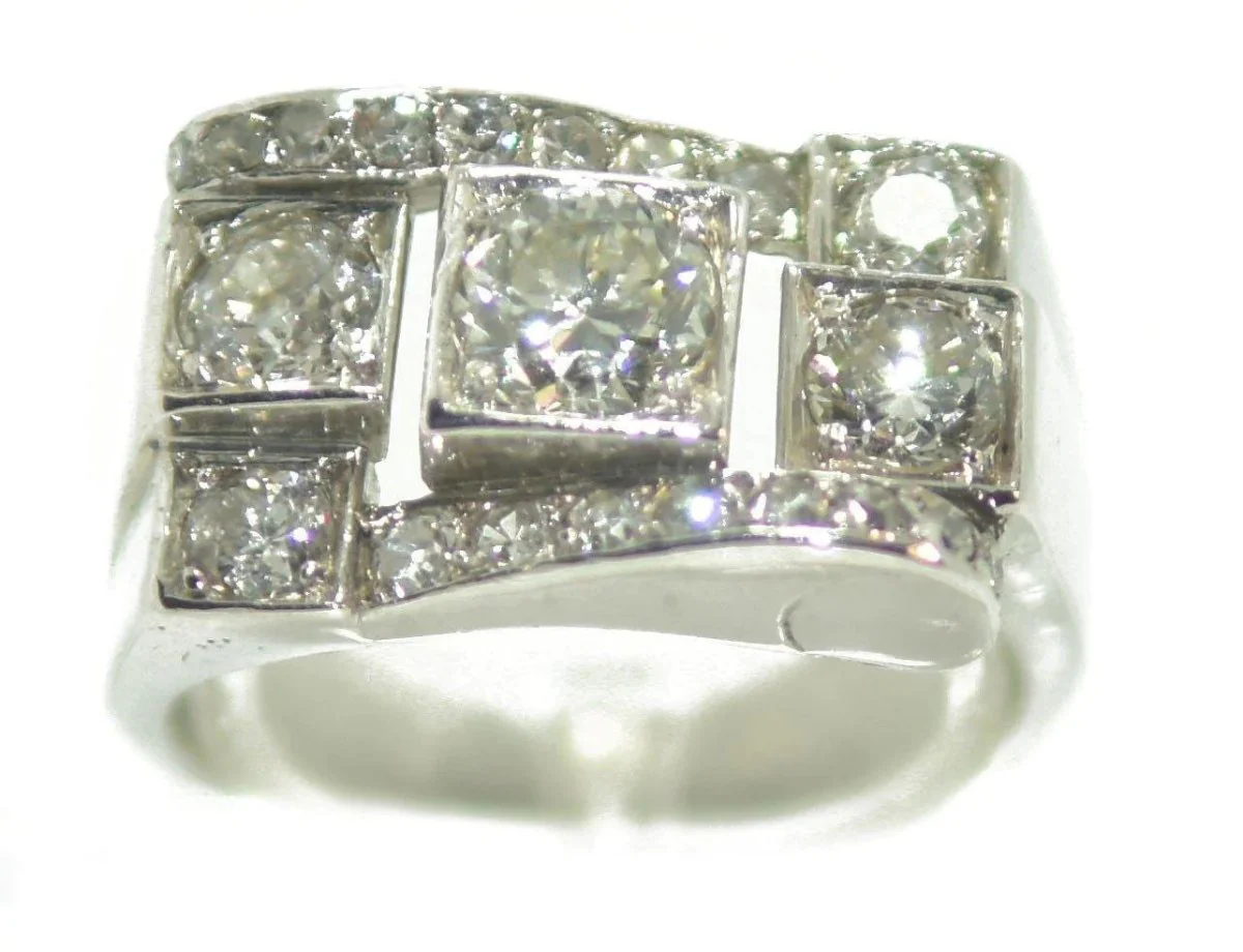 Bague platine diamant 1930 - Image 3