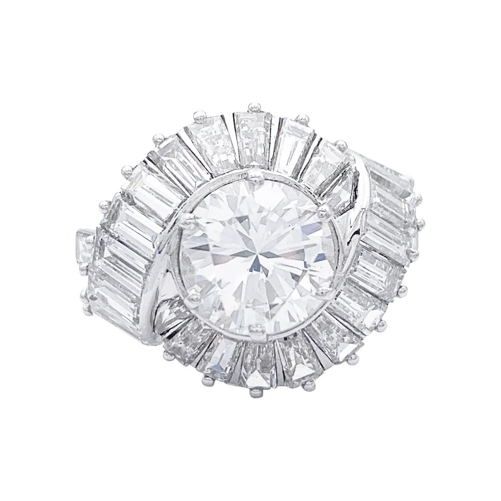 Bague Cocktail en platine et diamants