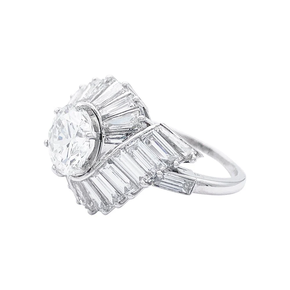 Bague Cocktail en platine et diamants - Image 2
