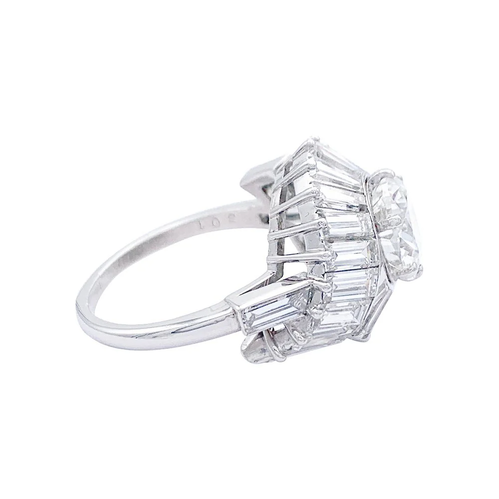 Bague Cocktail en platine et diamants - Image 3