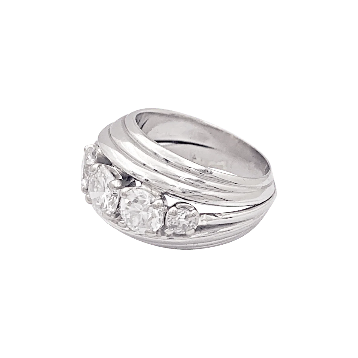 Bague Jonc en platine en diamants. - Image 4