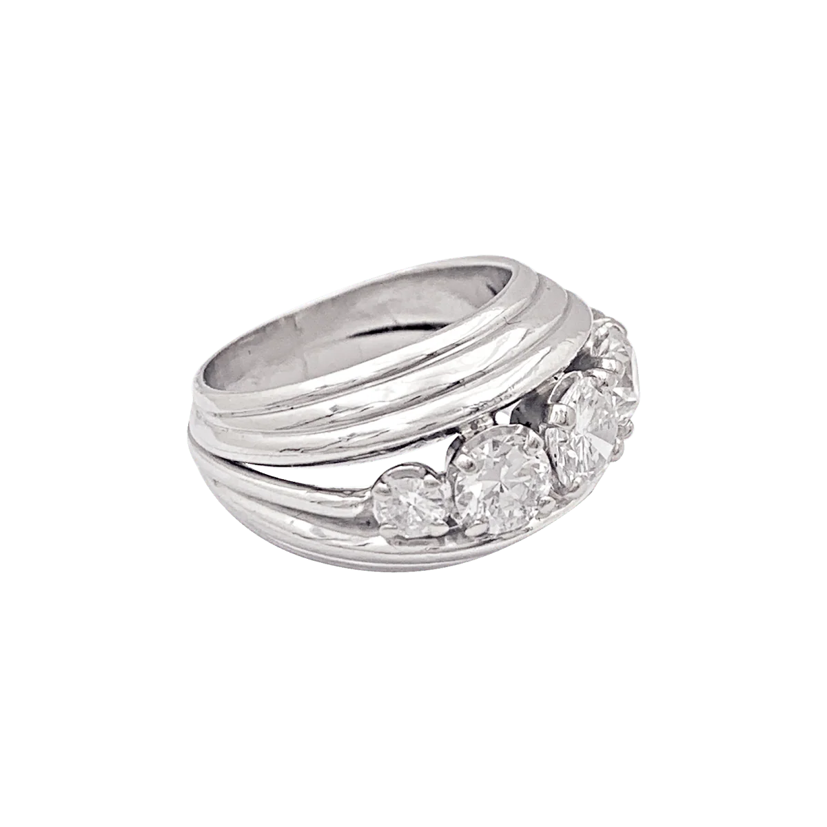 Bague Jonc en platine en diamants. - Image 6