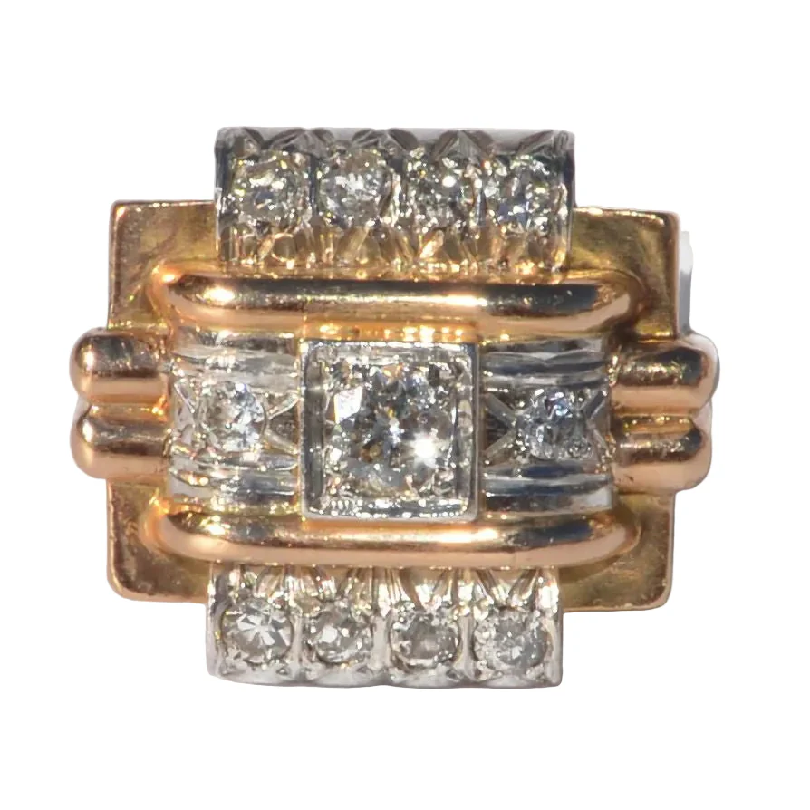 Bague platine et diamant 1950