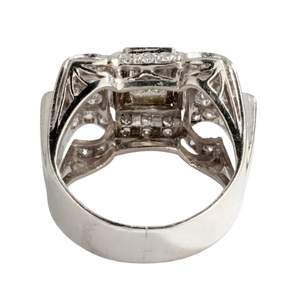 Bague platine et diamant Art Déco - Image 5