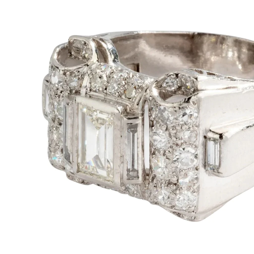 Bague platine et diamant Art Déco - Image 6