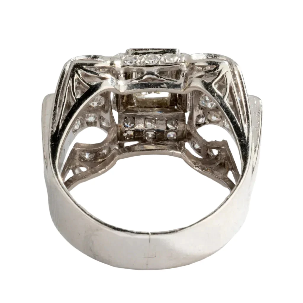Bague Art Déco en platine et diamants - Image 3