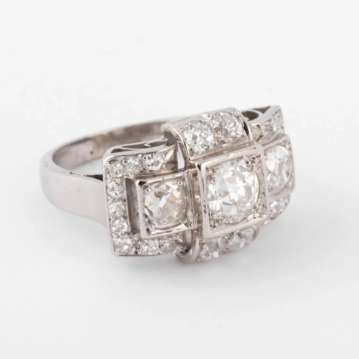 Bague platine et diamants 1930 - Image 5
