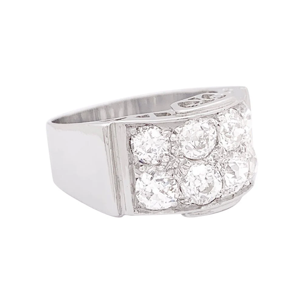 Bague platine, or blanc, diamants. - Image 3