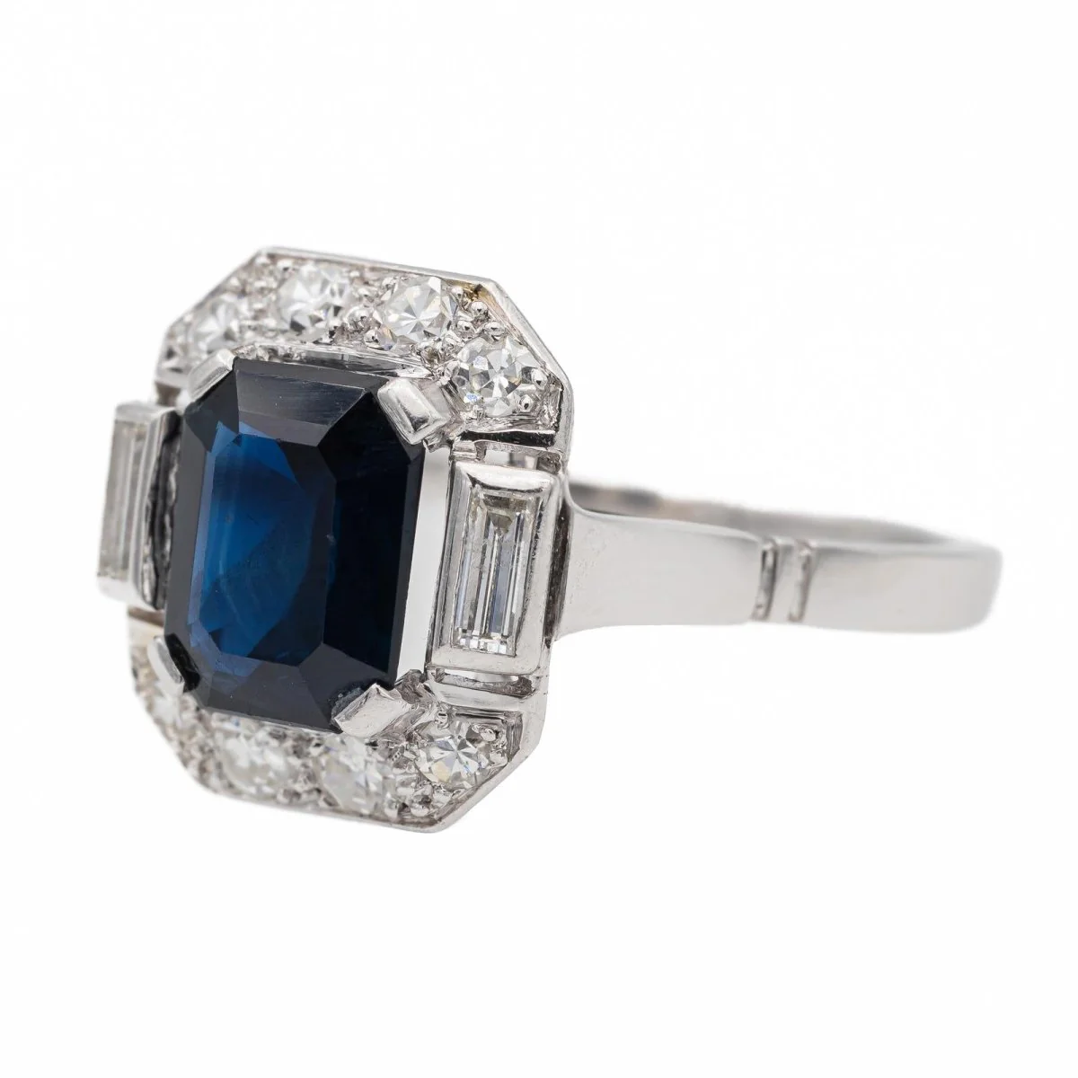 Bague Platine Saphir - Image 3