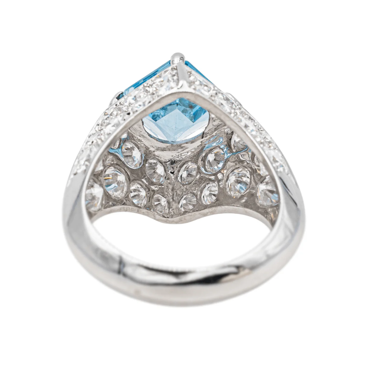 Bague en platine, topaze et diamants - Image 5