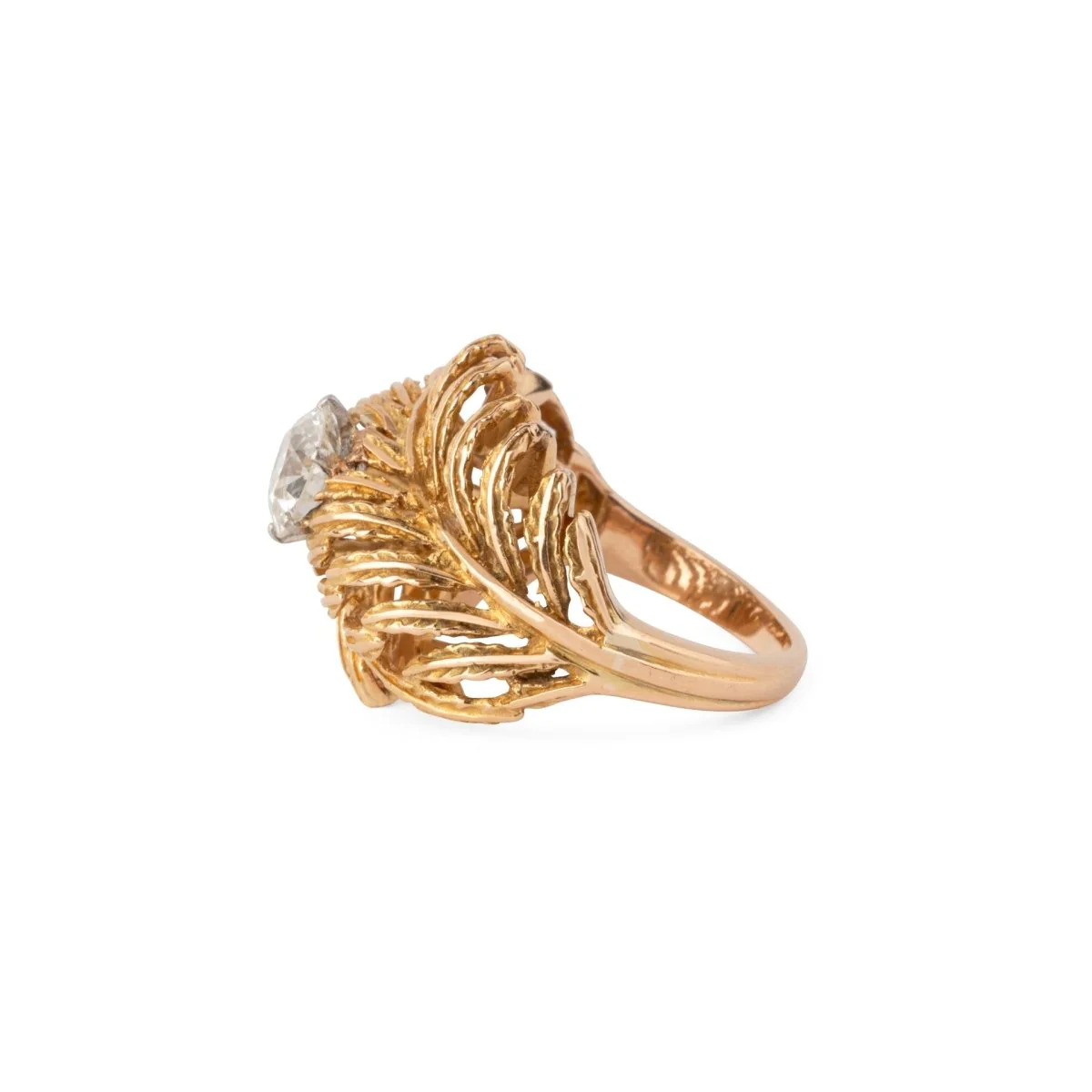 Bague Plume en or jaune et diamant - Image 8