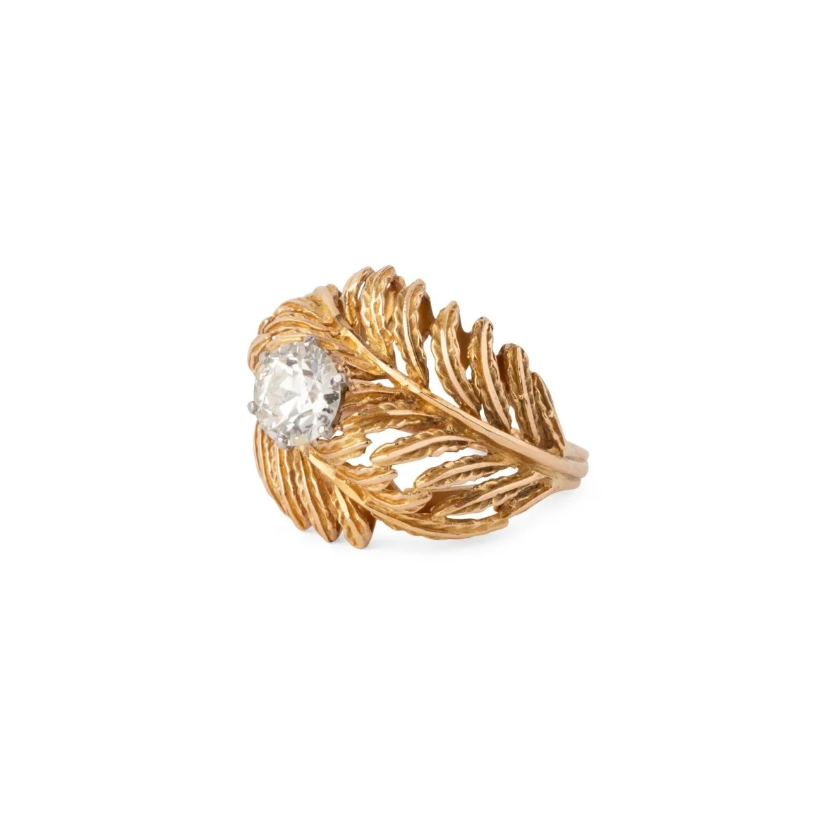 Bague Plume en or jaune et diamant - Image 9