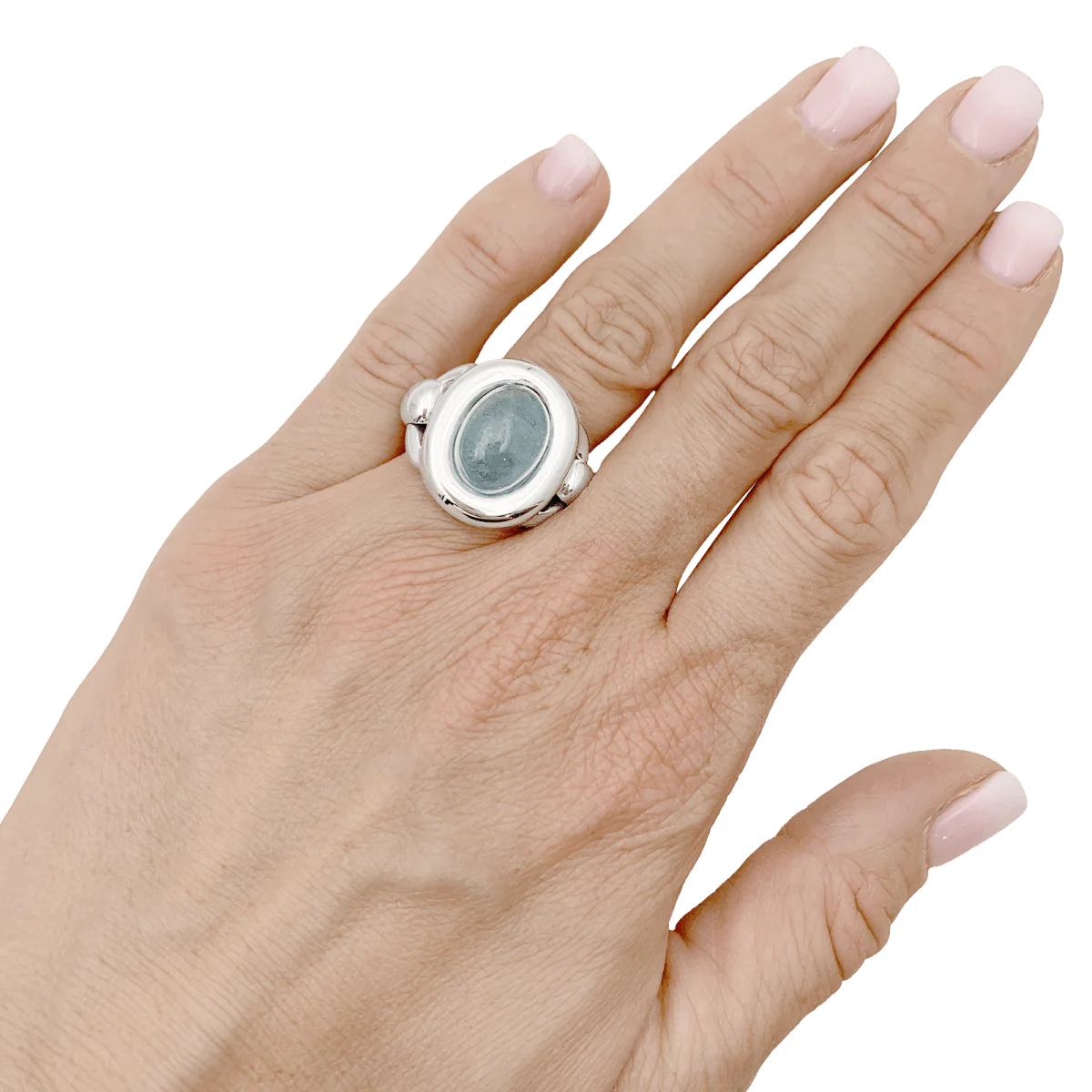 Bague POIRAY "Indra" en or blanc et aigue-marine - Image 2