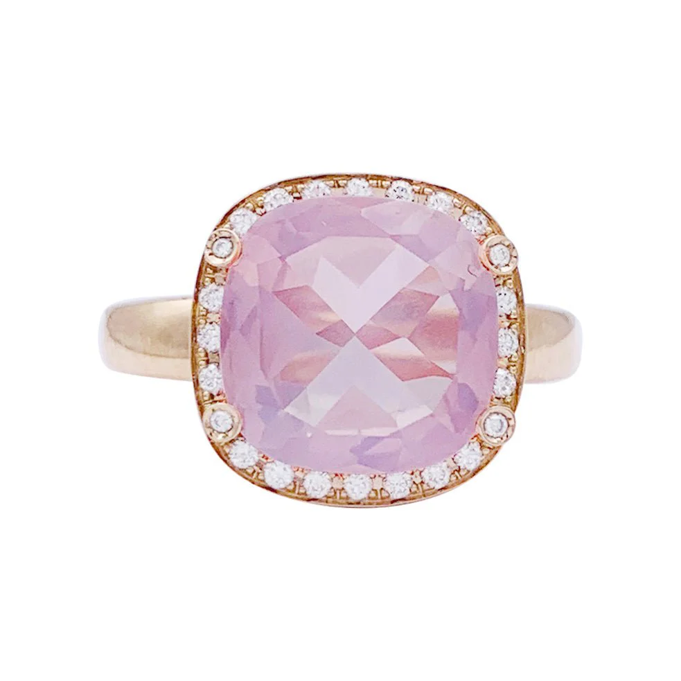 Bague POIRAY "Filles Antik" en or rose, quartz et diamants