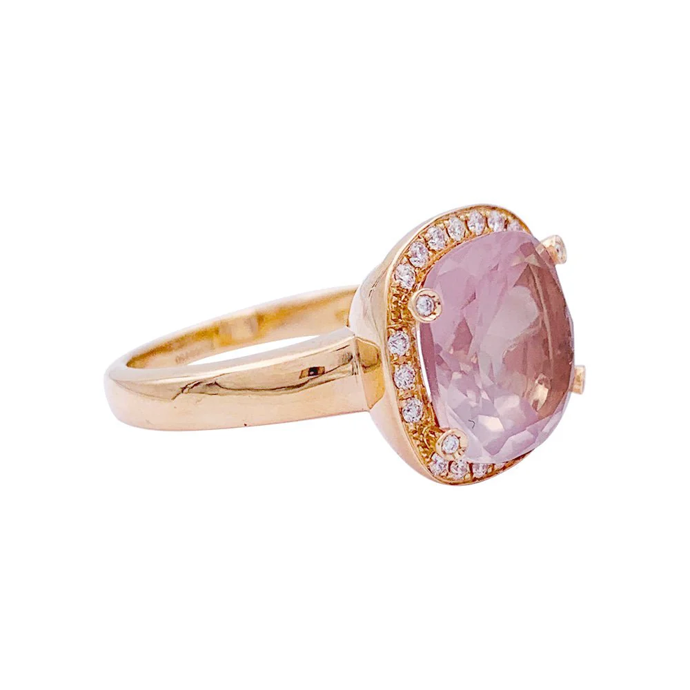 Bague POIRAY "Filles Antik" en or rose, quartz et diamants - Image 2