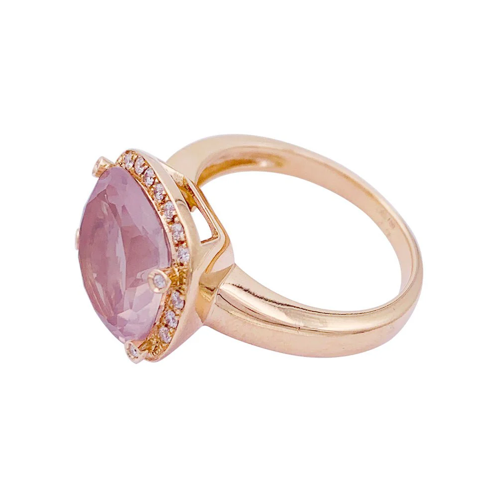 Bague POIRAY "Filles Antik" en or rose, quartz et diamants - Image 3