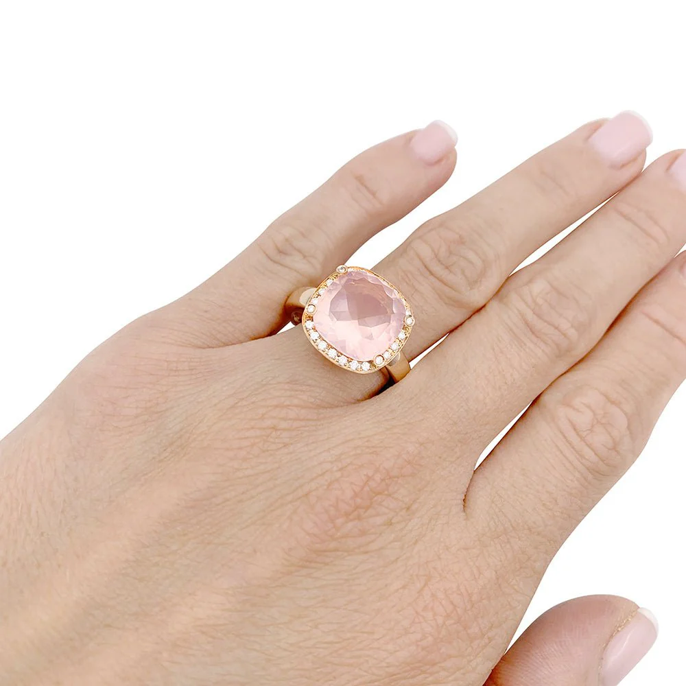 Bague POIRAY "Filles Antik" en or rose, quartz et diamants - Image 5