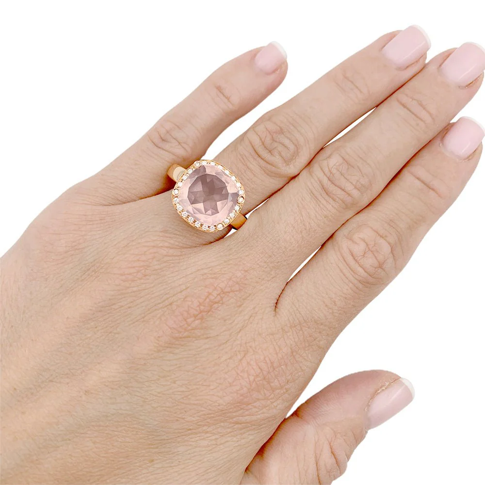 Bague POIRAY "Filles Antik" en or rose, quartz et diamants - Image 6