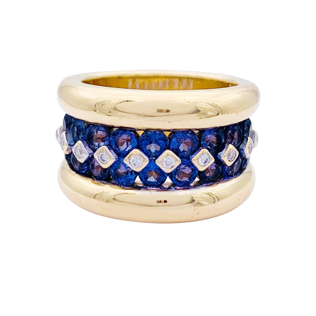 Bague Poiray or jaune, saphirs, diamants