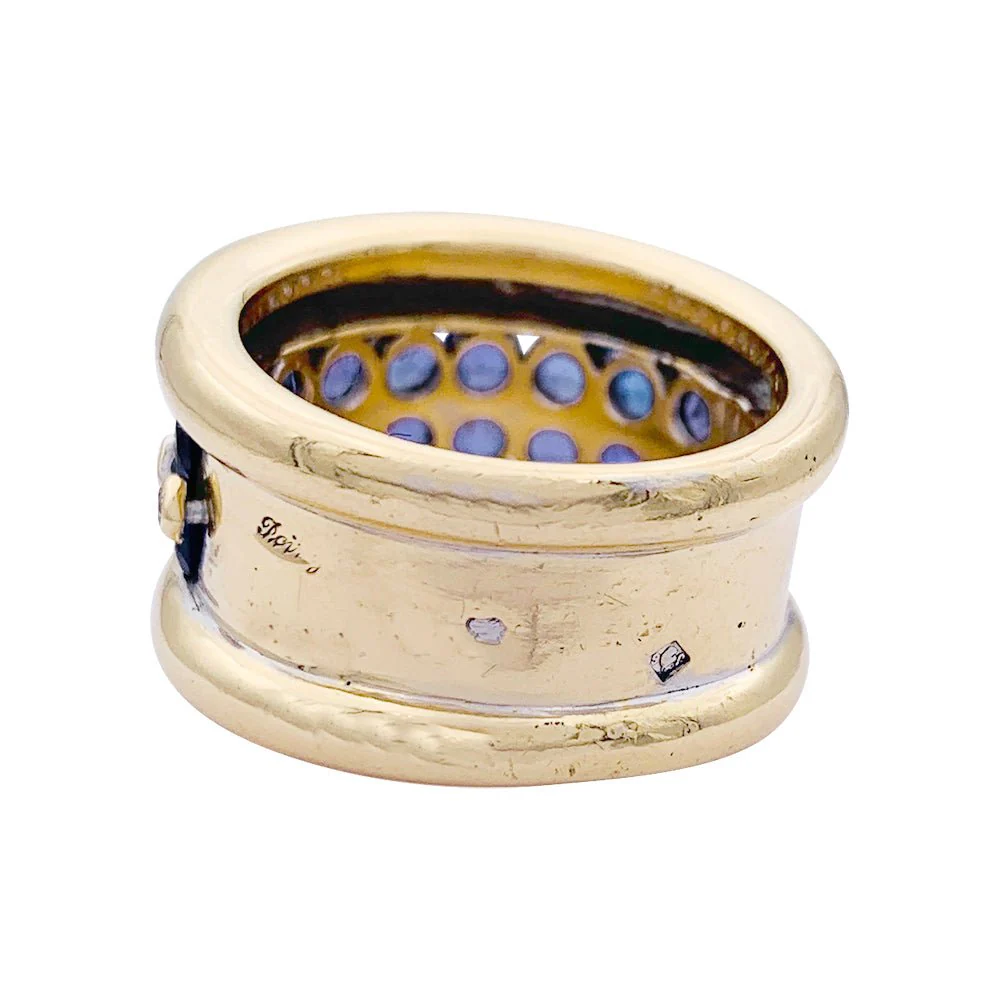 Bague Poiray or jaune, saphirs, diamants - Image 2
