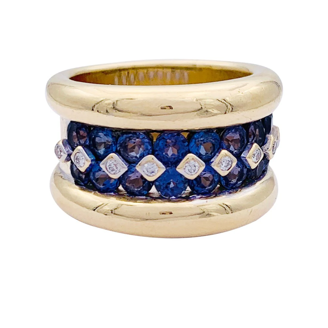Bague Poiray or jaune, saphirs, diamants - Image 4