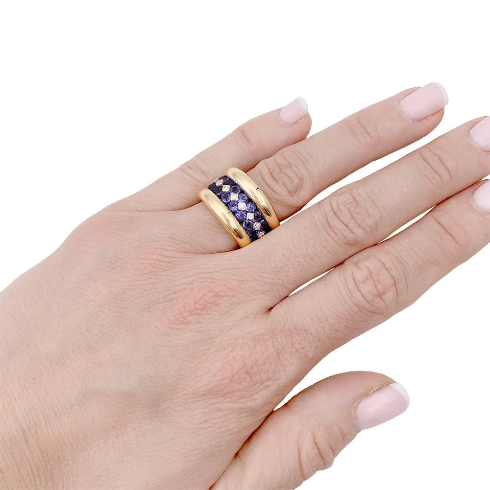 Bague Poiray or jaune, saphirs, diamants - Image 6