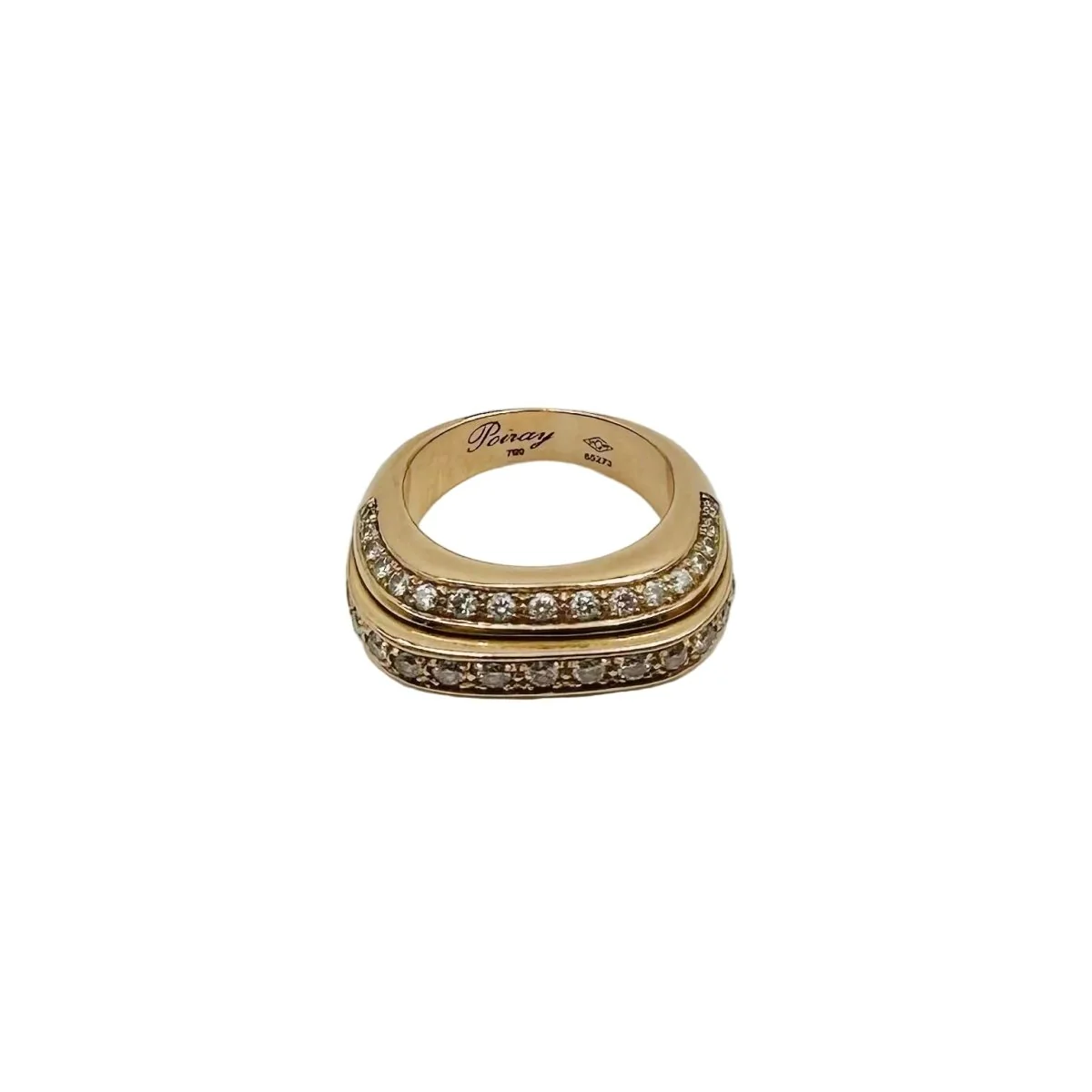 Bague POIRAY "Quadrille" en or rose et diamants - Image 3