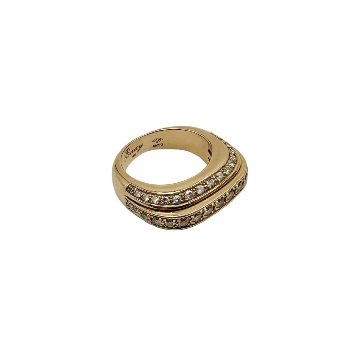 Bague POIRAY "Quadrille" en or rose et diamants - Image 4