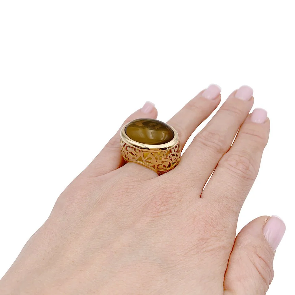 Bague Pomellato, "Arabesque", or rose, ambre. - Image 3