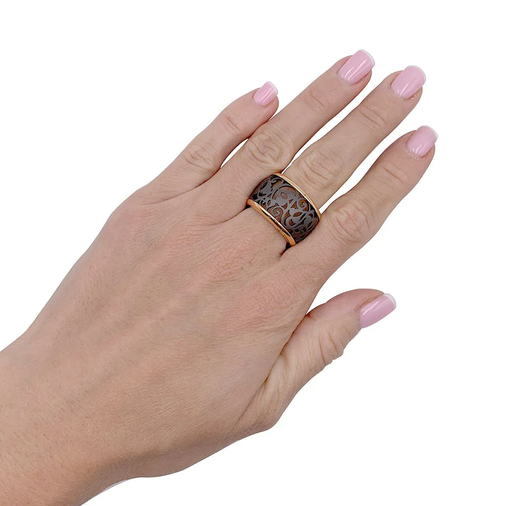 Bague POMELLATO, "Arabesque" en or rose et titane - Image 2