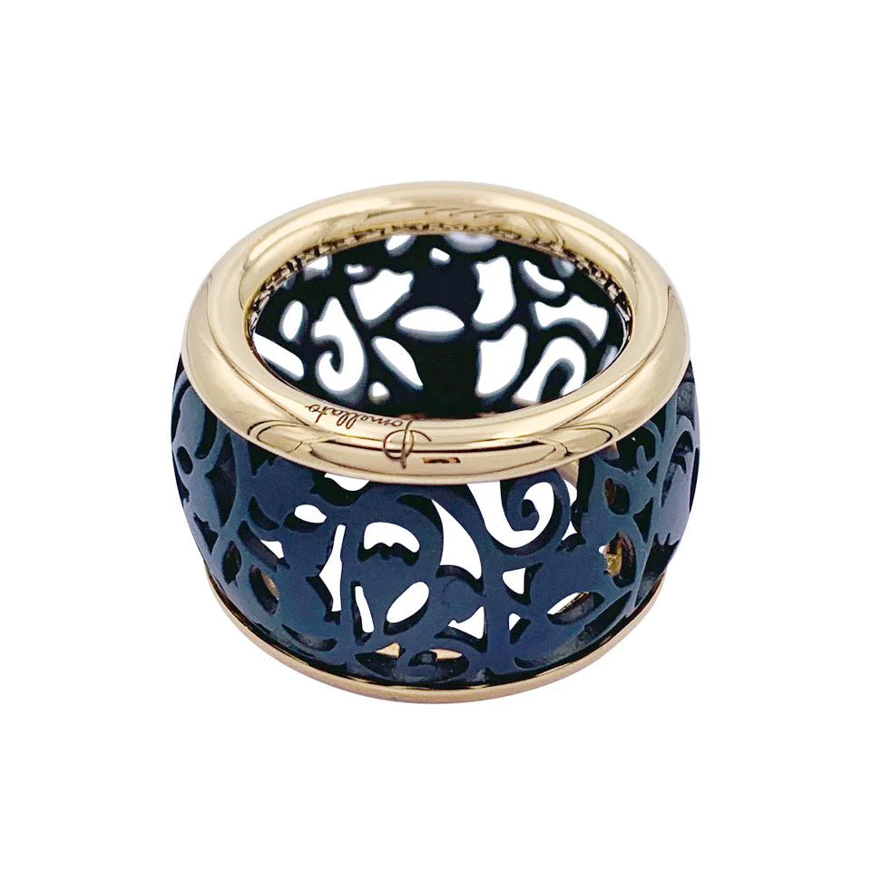 Bague POMALETTO "Arabesque" en or rose et titane - Image 5