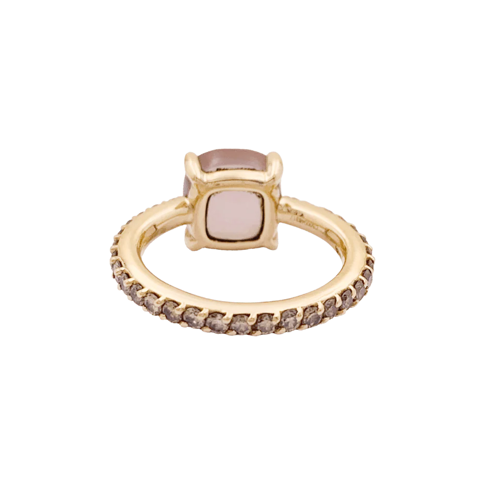 Bague Solitaire POMELLATO "Baby" en or rose, quartz et diamants - Image 4