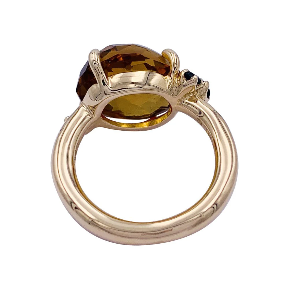 Bague Pomellato, "Bahia", or rose, citrine, saphirs - Image 5