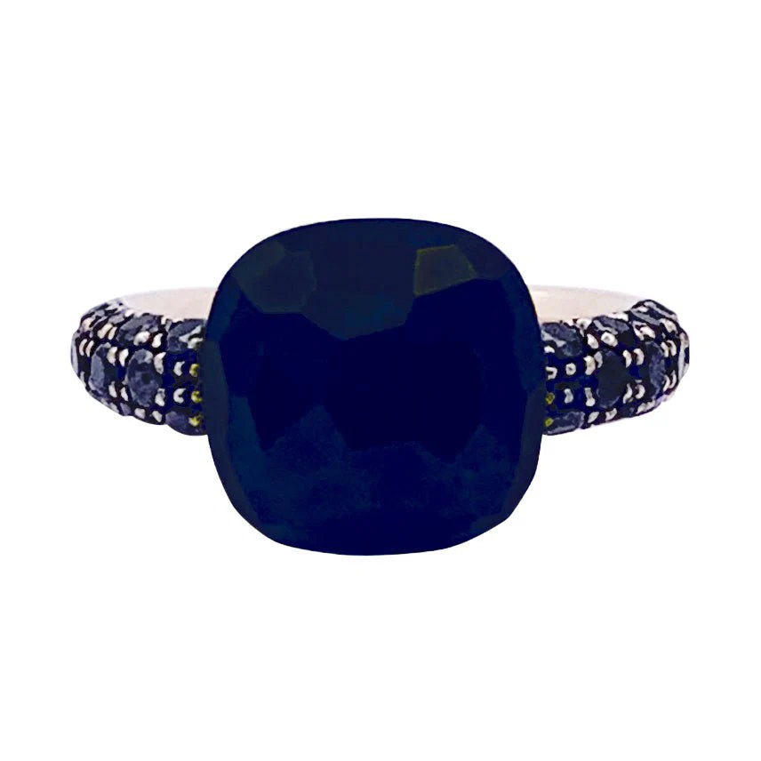 Bague POMELLATO Capri en or rose, diamants noirs et onyx