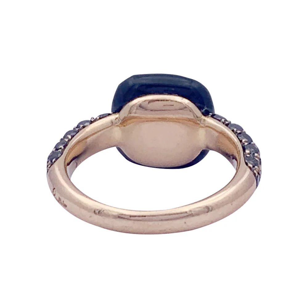 Bague POMELLATO Capri en or rose, diamants noirs et onyx - Image 4