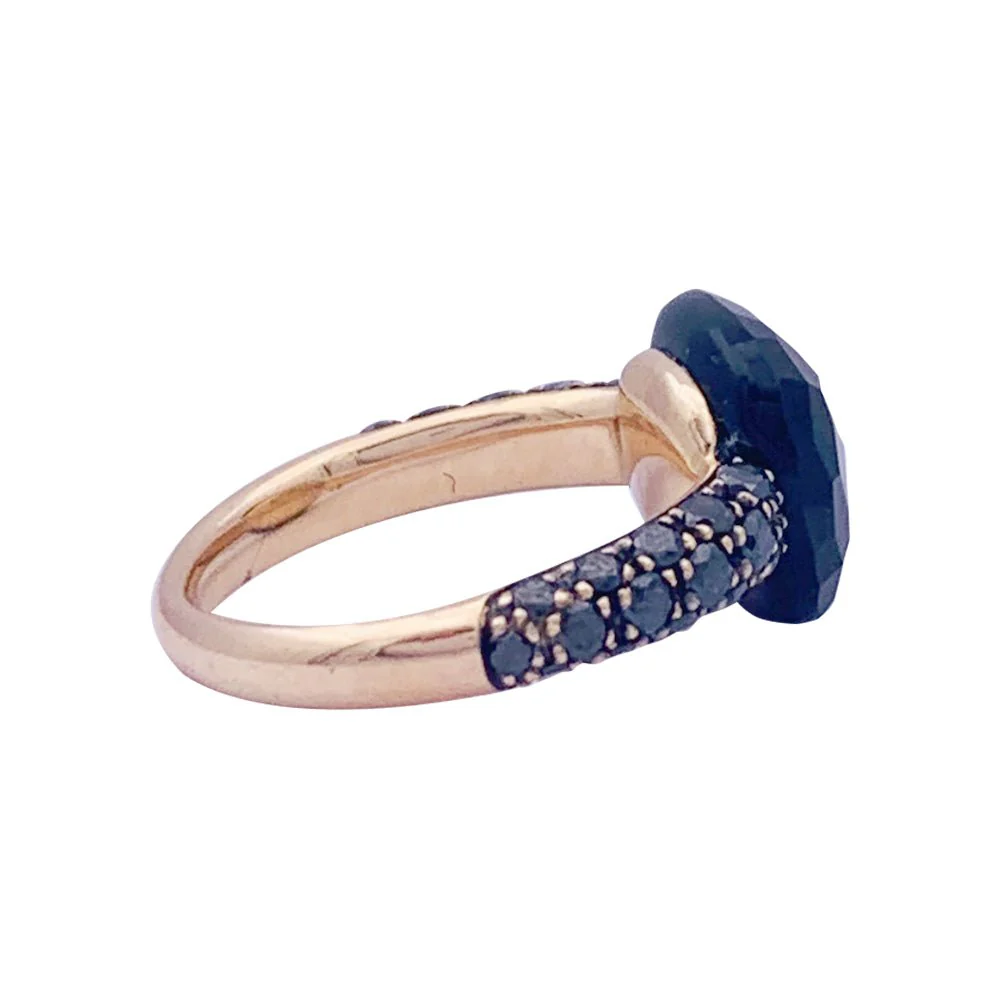 Bague POMELLATO Capri en or rose, diamants noirs et onyx - Image 5