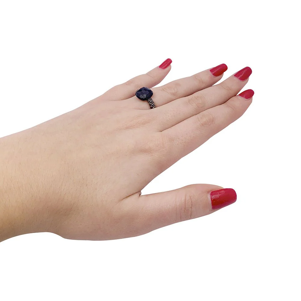 Bague POMELLATO Capri en or rose, diamants noirs et onyx - Image 6